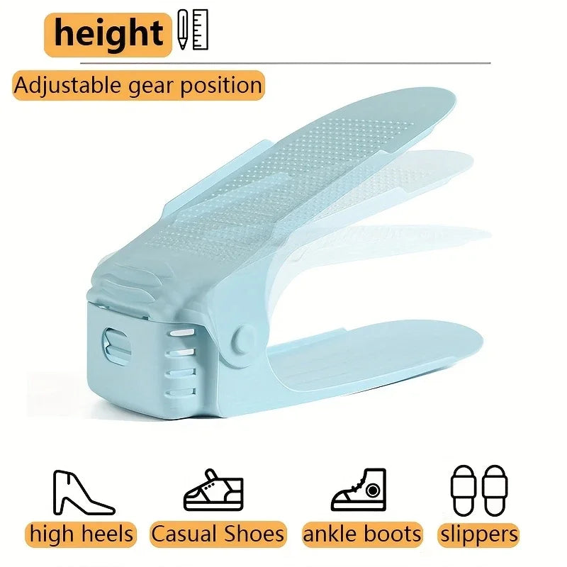 7/100 Pcs Modern Shoe Rack Shoe Storage Rack Double-Layer Integrated Adjustable Plastic Shoe Rack For Home Living Room