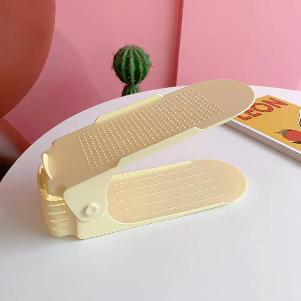 7/100 Pcs Modern Shoe Rack Shoe Storage Rack Double-Layer Integrated Adjustable Plastic Shoe Rack For Home Living Room