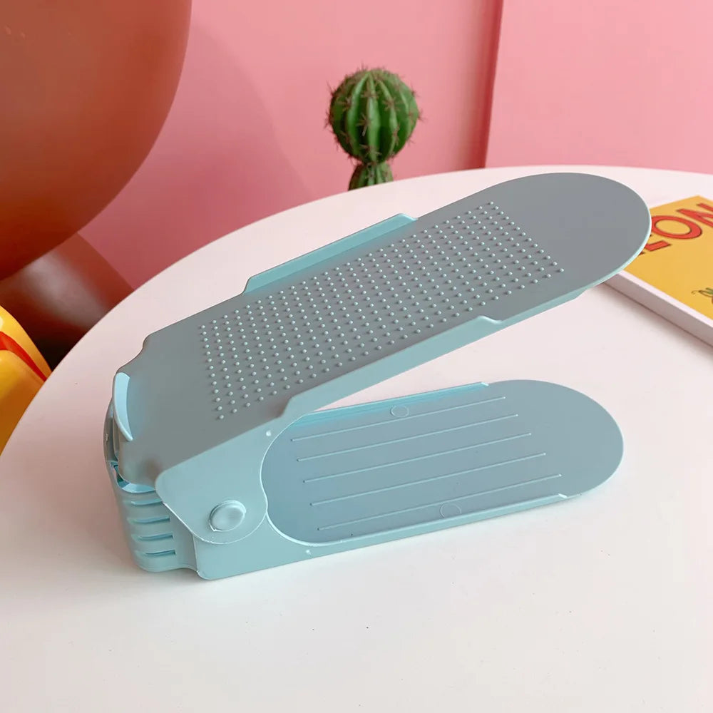 7/100 Pcs Modern Shoe Rack Shoe Storage Rack Double-Layer Integrated Adjustable Plastic Shoe Rack For Home Living Room
