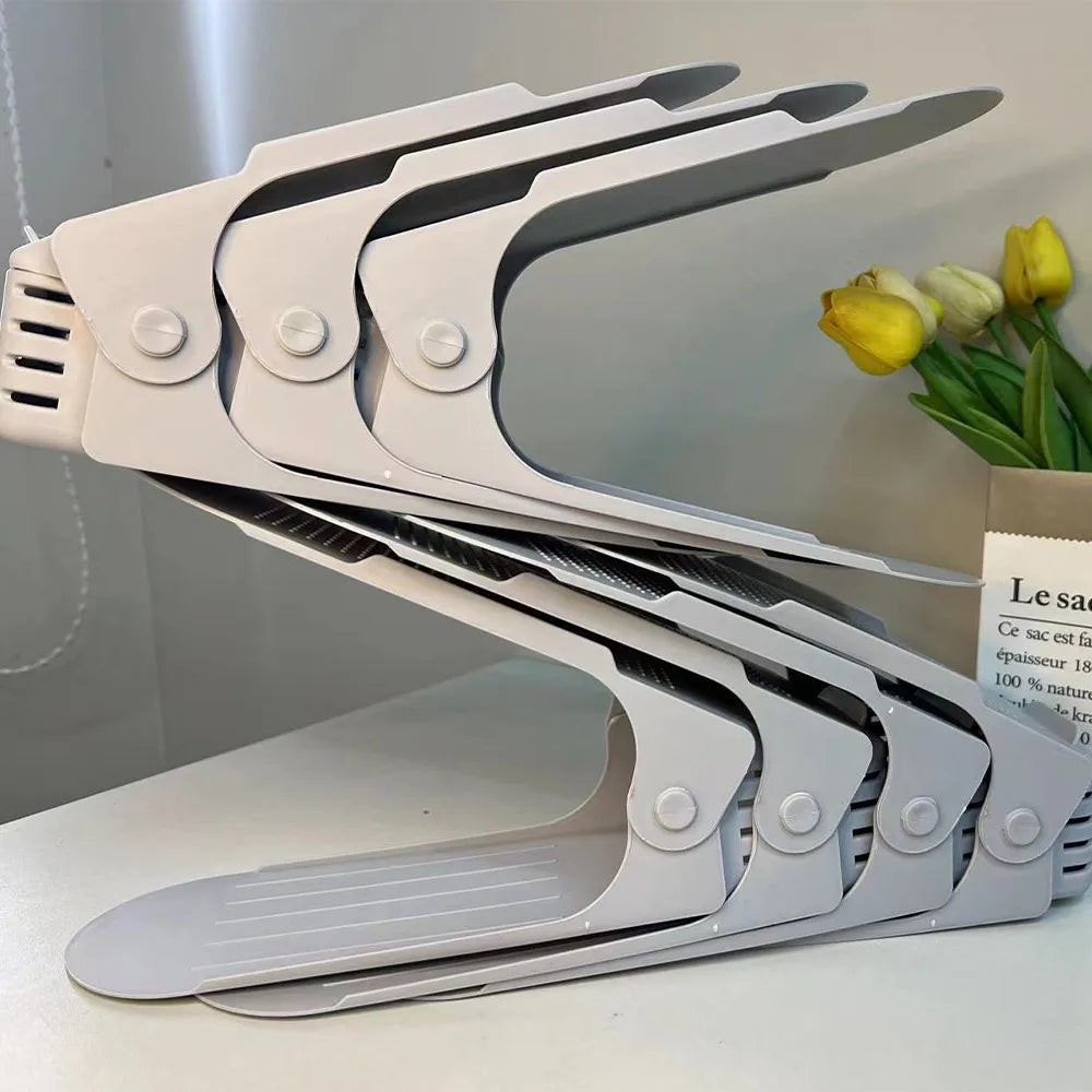 7/100 Pcs Modern Shoe Rack Shoe Storage Rack Double-Layer Integrated Adjustable Plastic Shoe Rack For Home Living Room